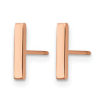 Stainless Steel Rose Gold-Tone Polished Button Earrings for Women