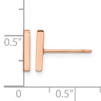 Stainless Steel Rose Gold-Tone Polished Button Earrings for Women