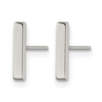 Stainless Steel Polished Button Earrings for Women