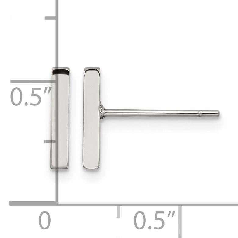 Stainless Steel Polished Button Earrings for Women