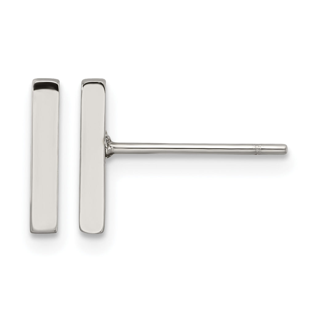 Stainless Steel Polished Button Earrings for Women