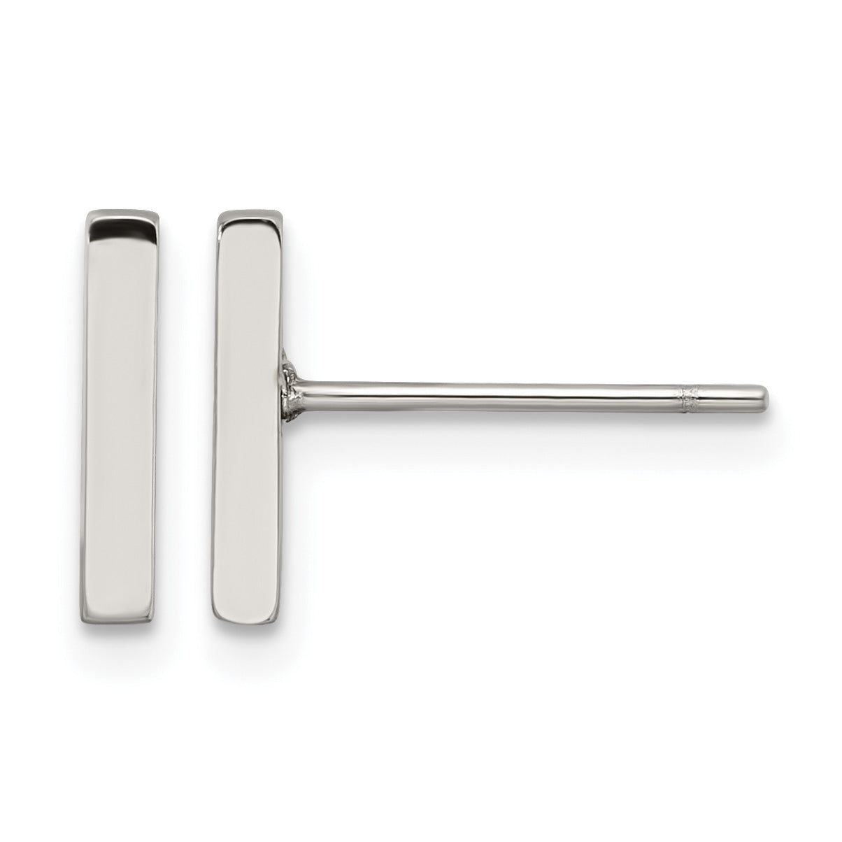 Stainless Steel Polished Button Earrings for Women