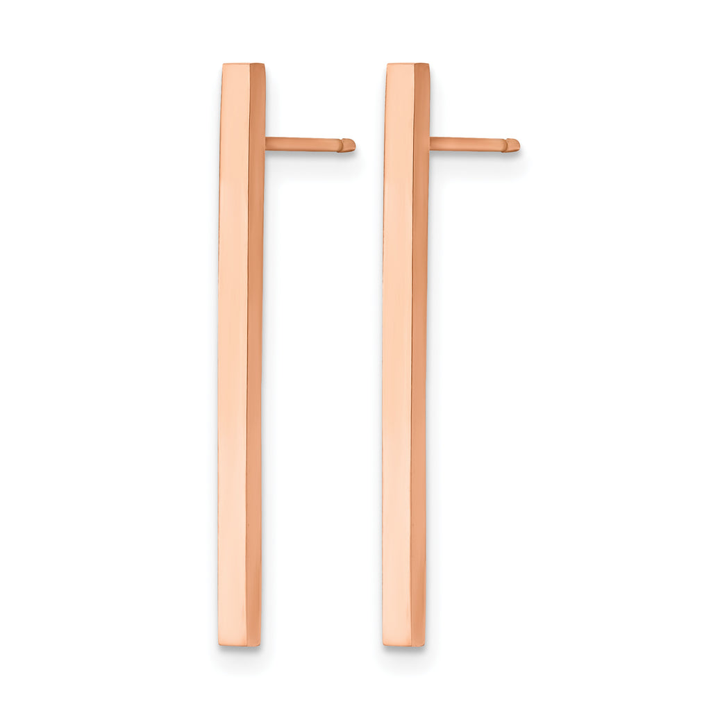 Stainless Steel Rose Gold-Tone Polished Drop Dangle Earrings for Women