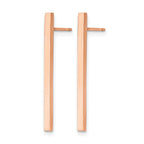Stainless Steel Rose Gold-Tone Polished Drop Dangle Earrings for Women