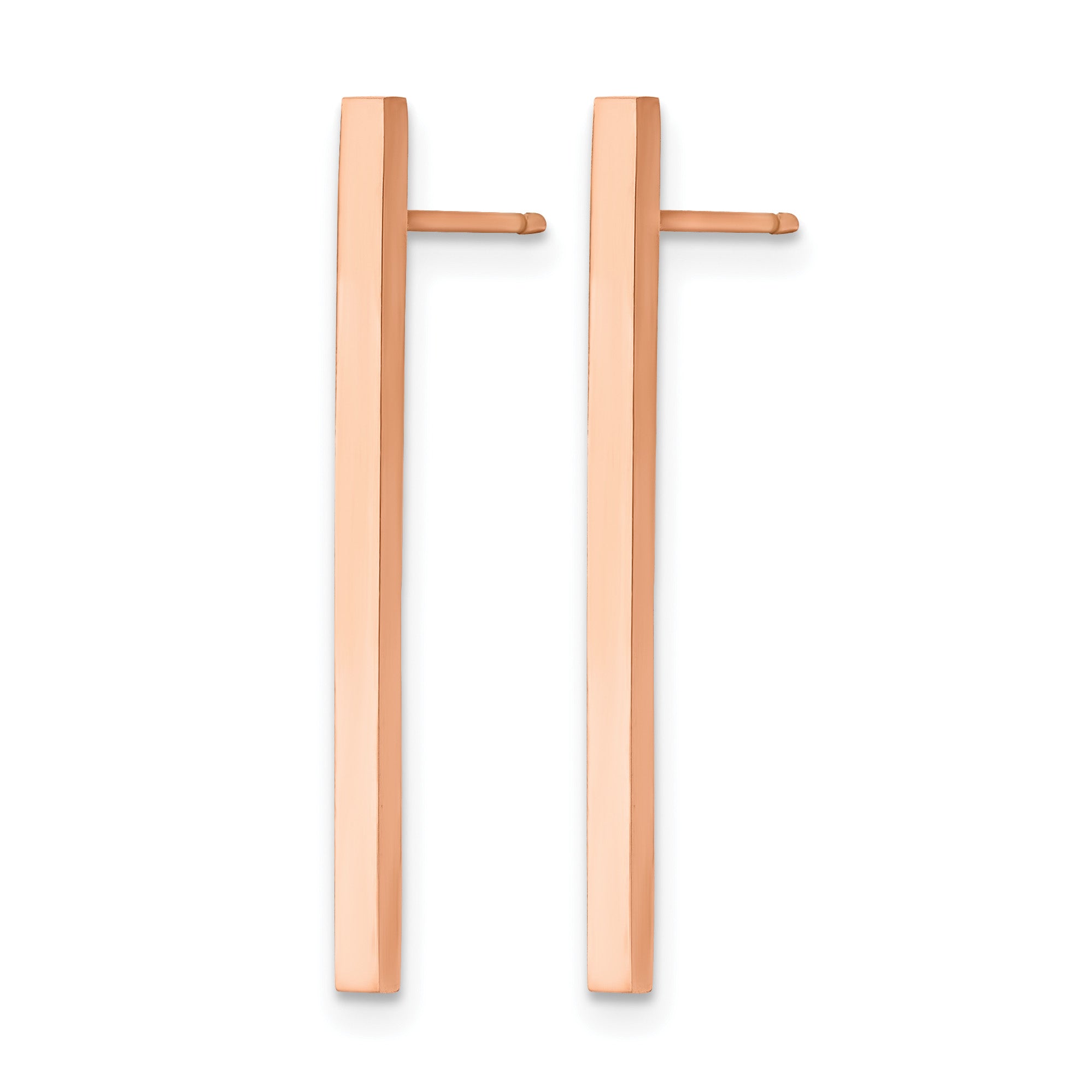 Stainless Steel Rose Gold-Tone Polished Drop Dangle Earrings for Women
