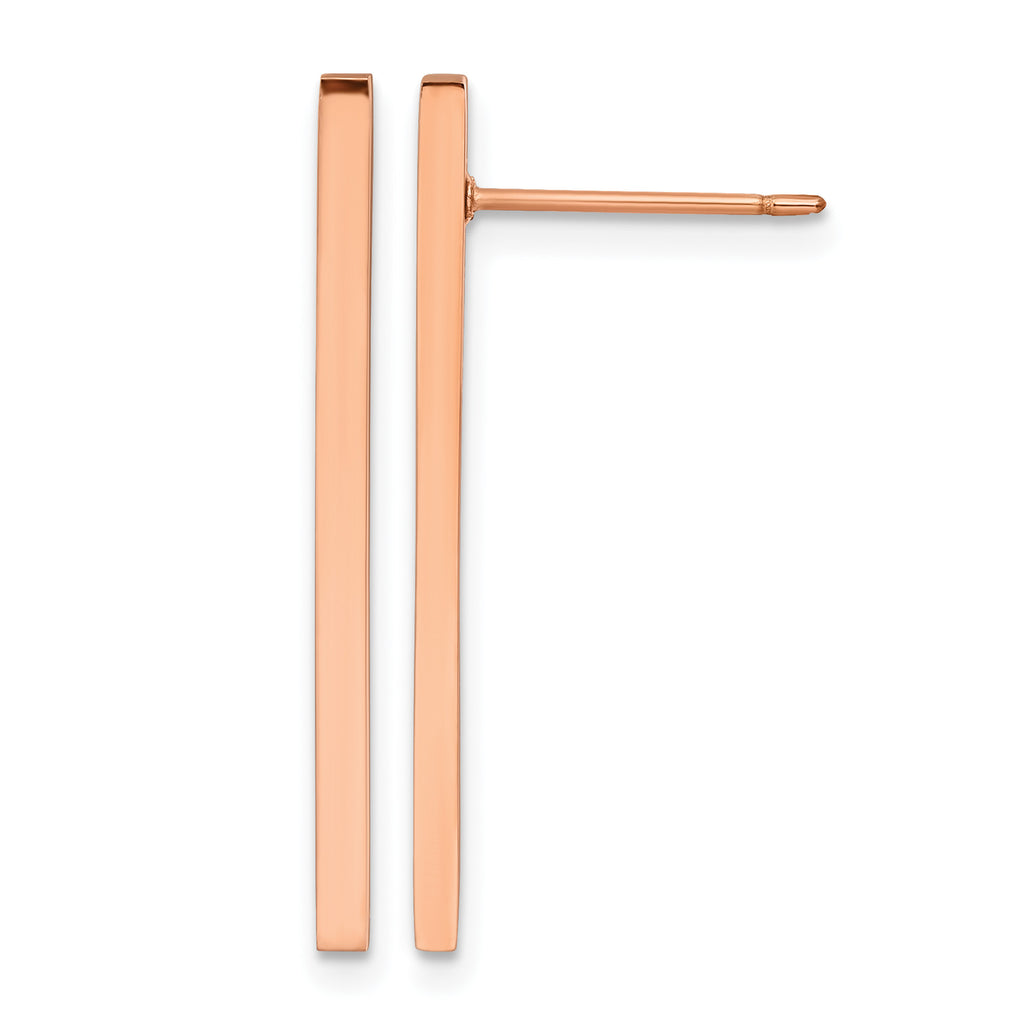 Stainless Steel Rose Gold-Tone Polished Drop Dangle Earrings for Women