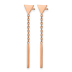 Stainless Steel Rose Gold-Tone Polished Drop Dangle Earrings for Women
