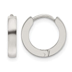 Stainless Steel Polished Hinged Huggie Hoop Earrings