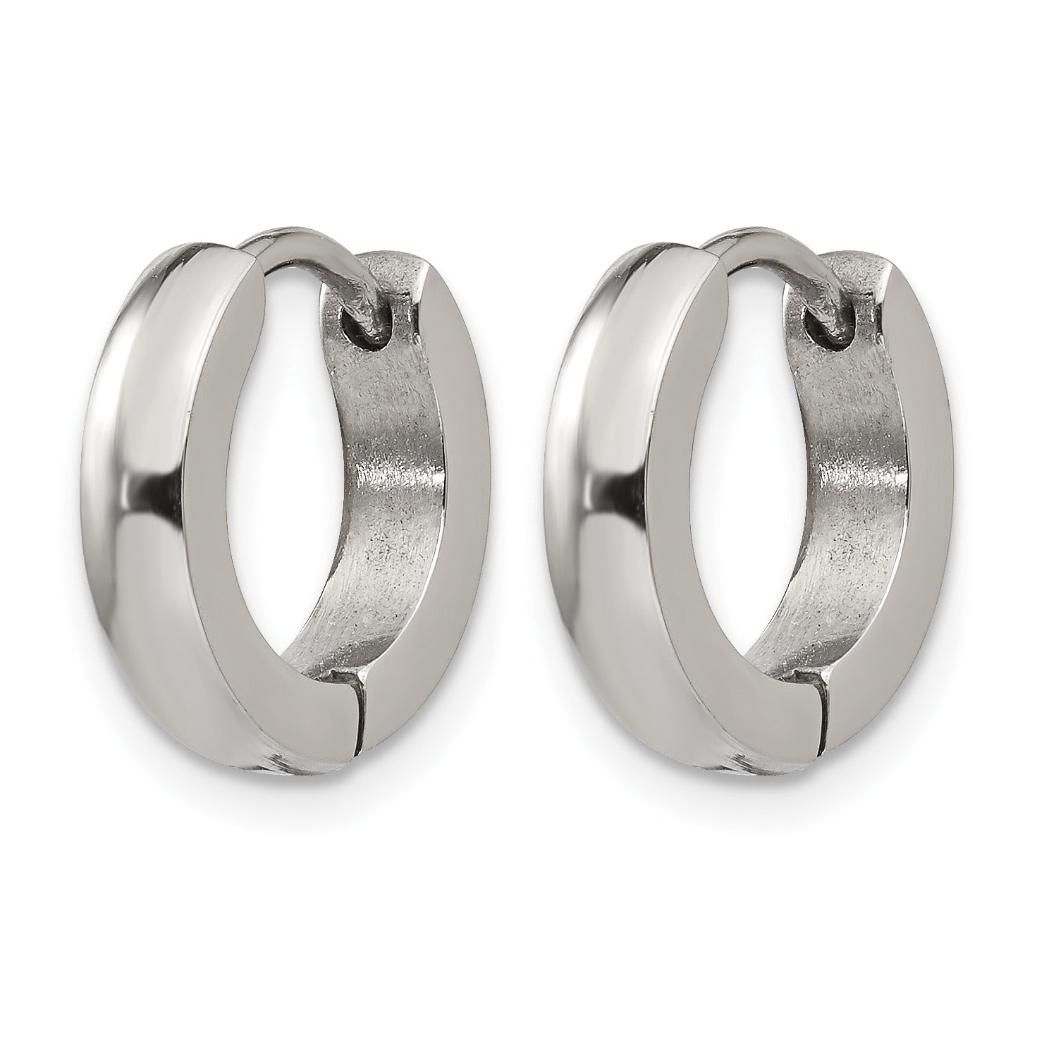 Stainless Steel Polished Hinged Huggie Hoop Earrings Secondary image
