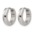 Stainless Steel Polished Hinged Huggie Hoop Earrings