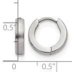 Stainless Steel Polished Hinged Huggie Hoop Earrings