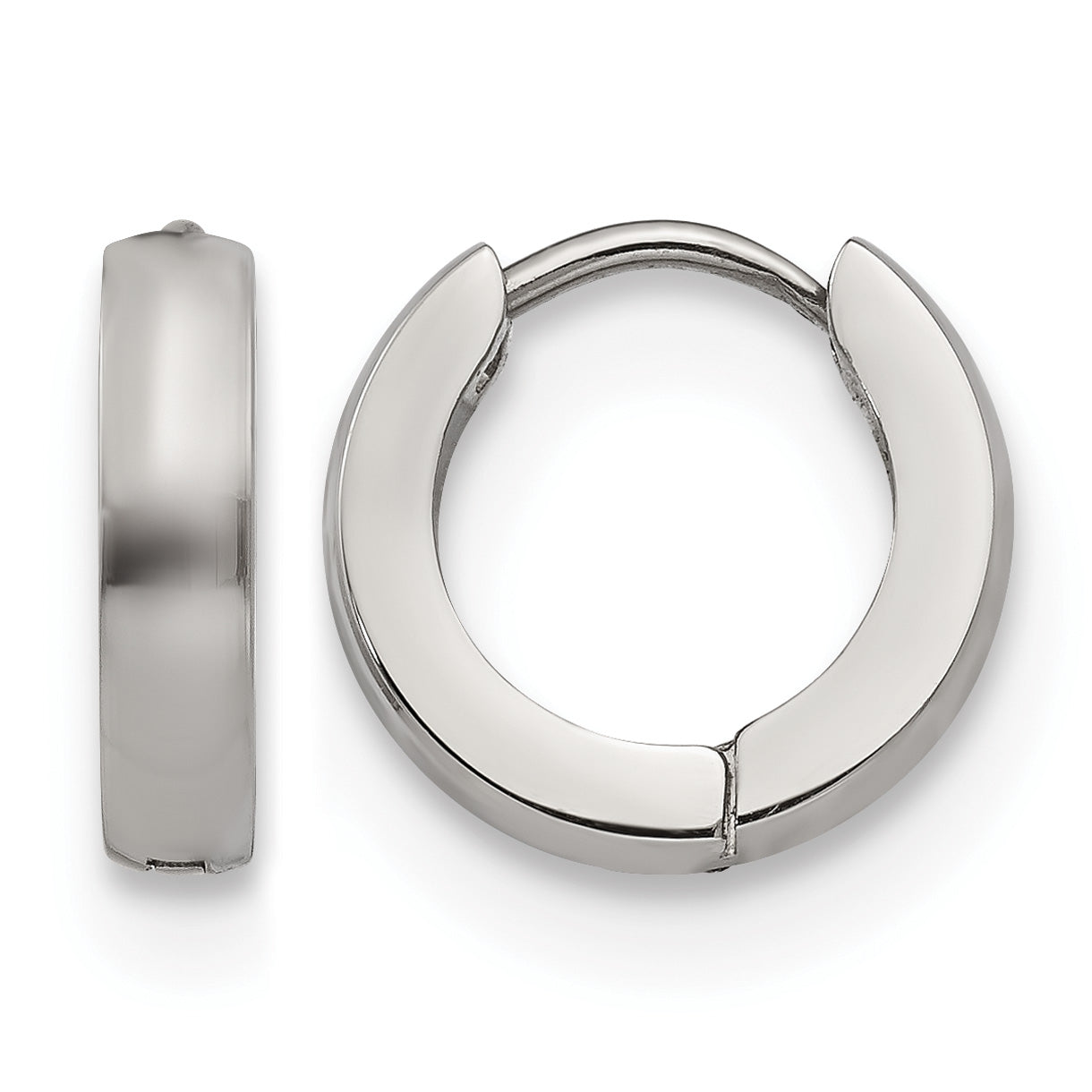 Stainless Steel Polished Hinged Huggie Hoop Earrings Main image