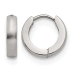 Stainless Steel Polished Hinged Huggie Hoop Earrings