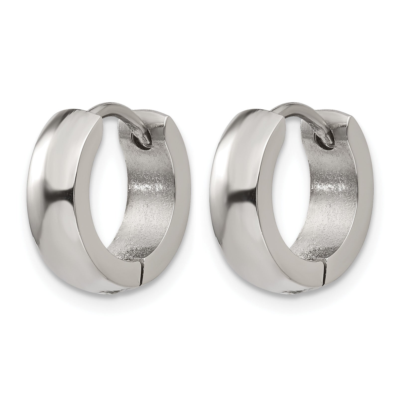 Stainless Steel Polished Hinged Huggie Hoop Earrings Secondary image