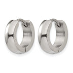 Stainless Steel Polished Hinged Huggie Hoop Earrings