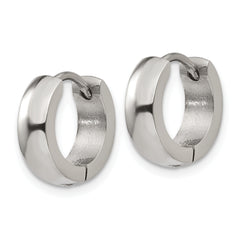 Chisel Stainless Steel Polished 4mm Hinged Hoop Earrings