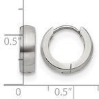 Stainless Steel Polished Hinged Huggie Hoop Earrings