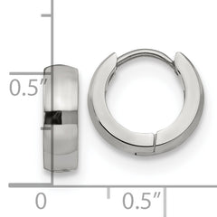 Chisel Stainless Steel Polished 4mm Hinged Hoop Earrings