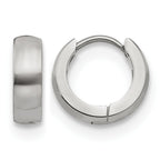Stainless Steel Polished Hinged Huggie Hoop Earrings