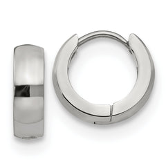 Chisel Stainless Steel Polished 4mm Hinged Hoop Earrings