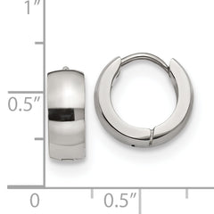 Chisel Stainless Steel Polished 5mm Hinged Hoop Earrings