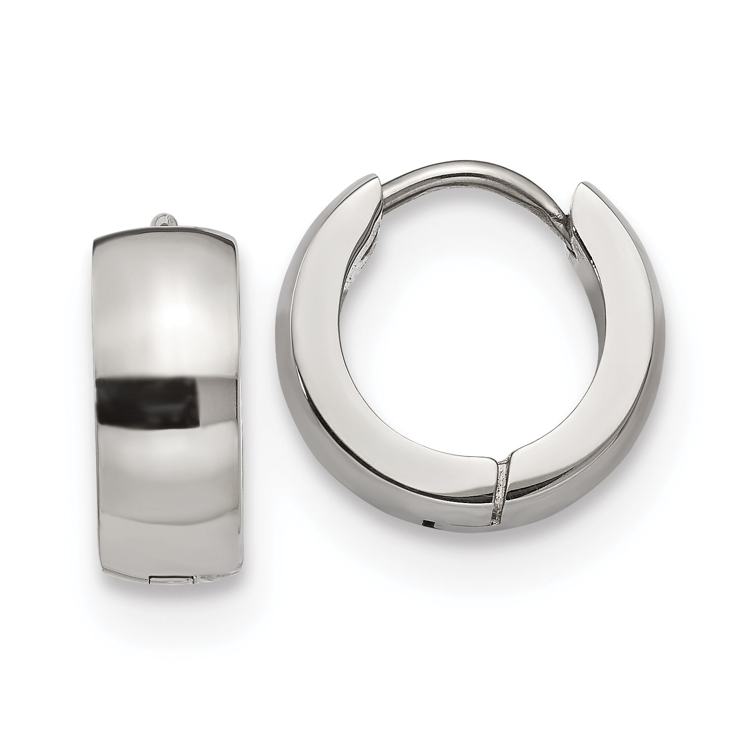Chisel Stainless Steel Polished 5mm Hinged Hoop Earrings