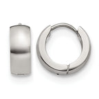 Stainless Steel Polished Hinged Huggie Hoop Earrings