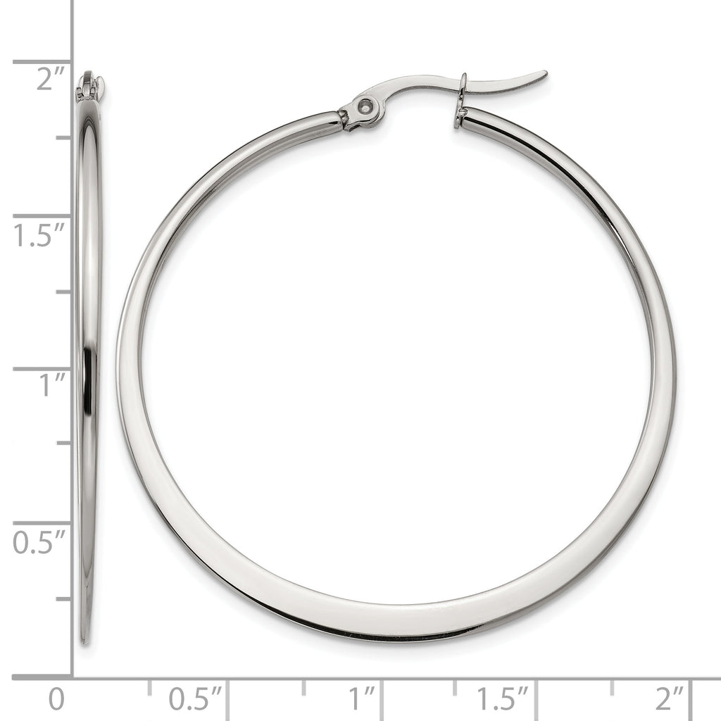 Stainless Steel Polished Hoop Earrings for Women