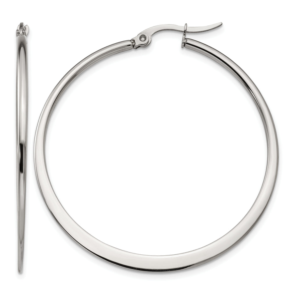 Stainless Steel Polished Hoop Earrings for Women