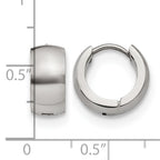 Stainless Steel Polished Hinged Huggie Hoop Earrings