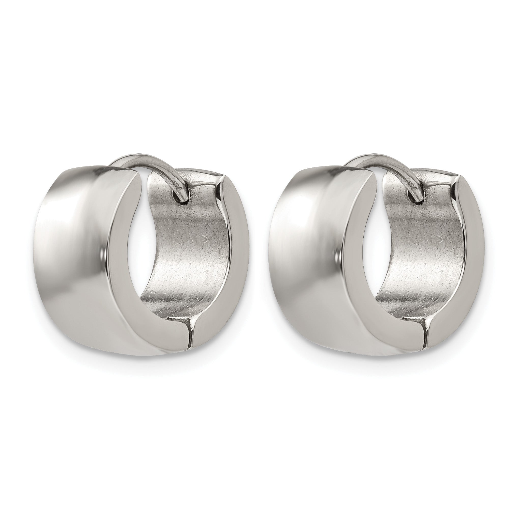 Stainless Steel Polished Hinged Huggie Hoop Earrings Secondary image