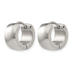 Stainless Steel Polished Hinged Huggie Hoop Earrings