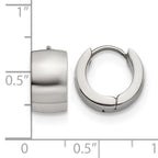 Stainless Steel Polished Hinged Huggie Hoop Earrings