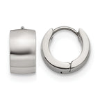 Stainless Steel Polished Hinged Huggie Hoop Earrings