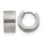 Stainless Steel Polished & Brushed Hinged Huggie Hoop Earrings