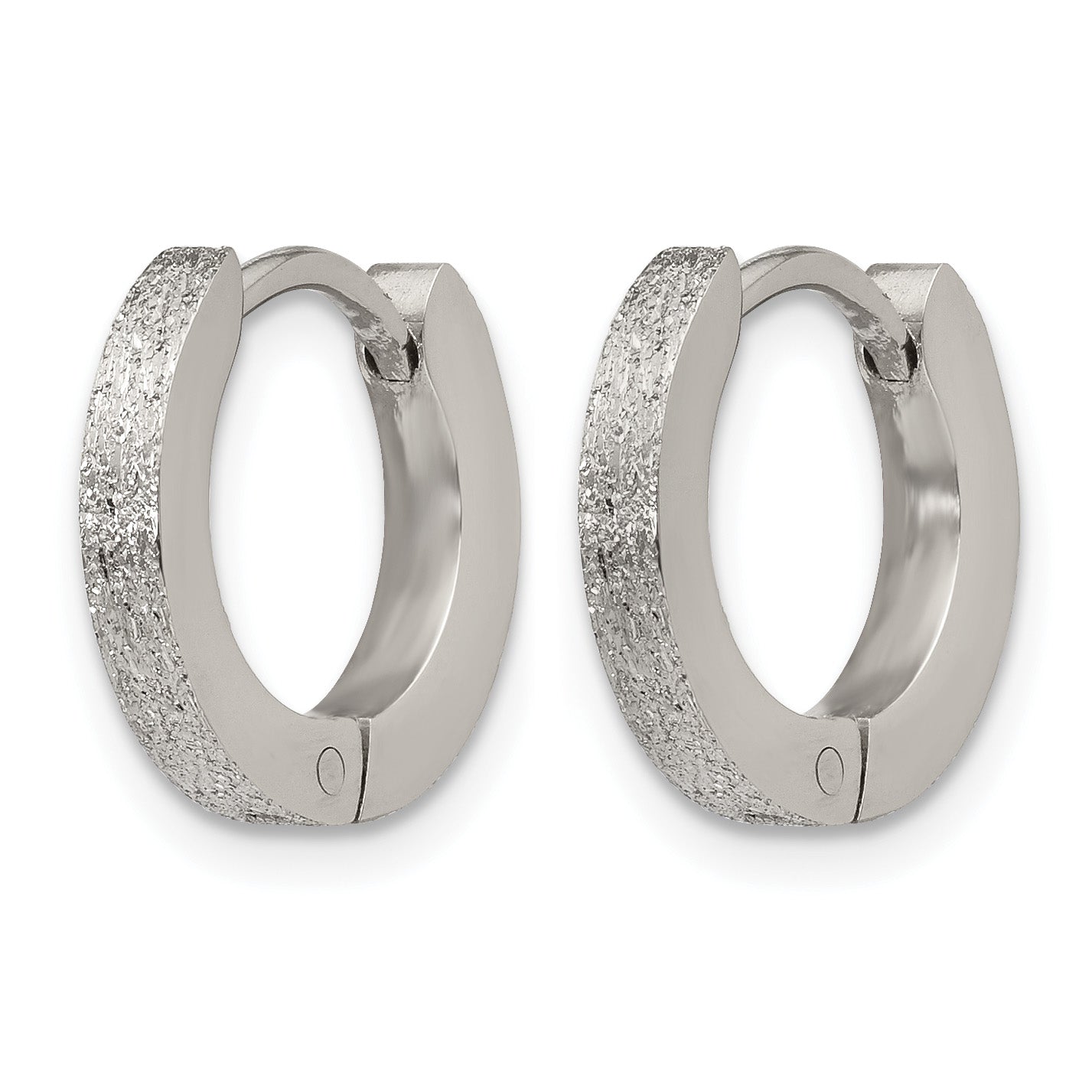 Stainless Steel Polished Hinged Huggie Hoop Earrings Secondary image