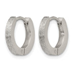 Stainless Steel Polished Hinged Huggie Hoop Earrings