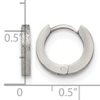 Stainless Steel Polished Hinged Huggie Hoop Earrings