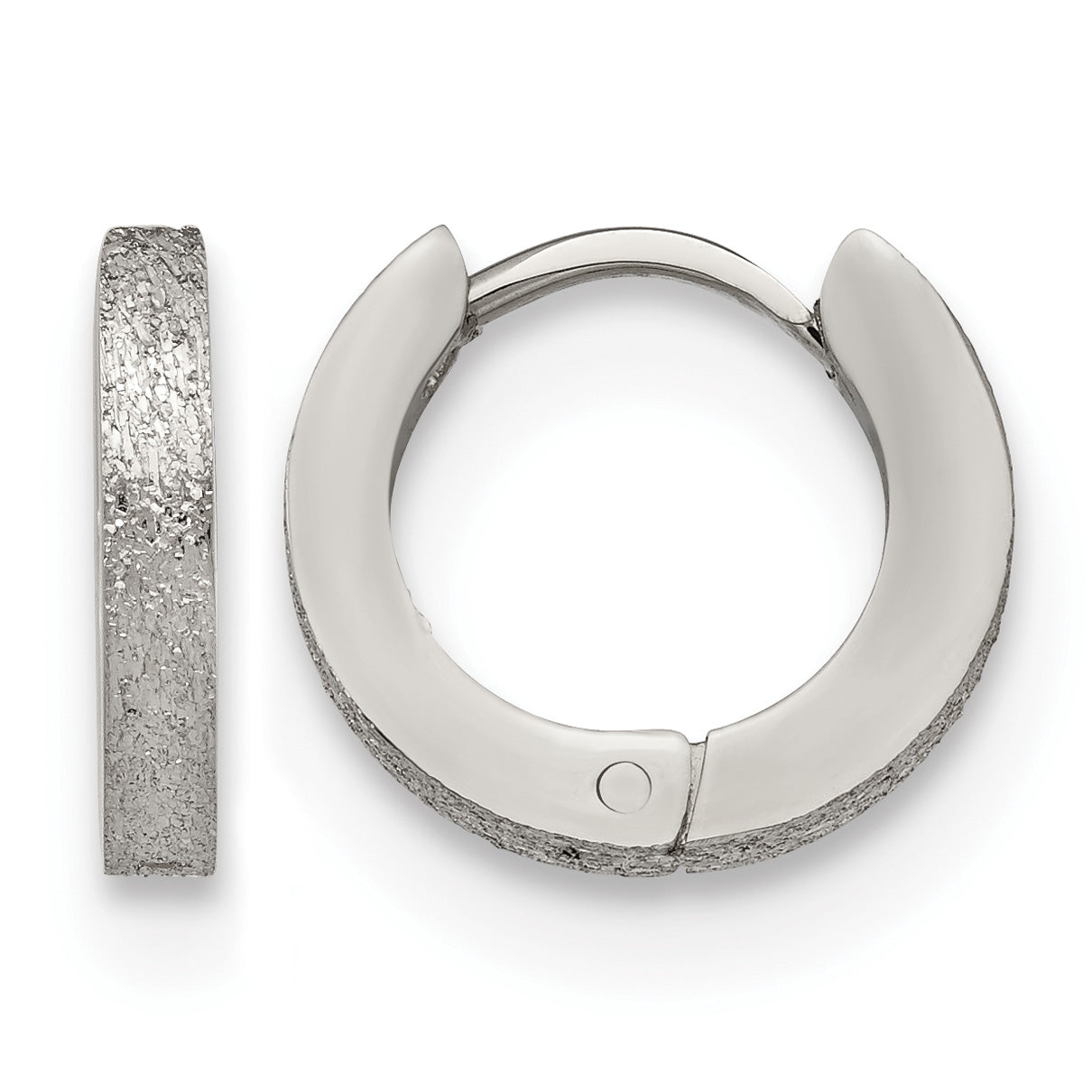 Stainless Steel Polished Hinged Huggie Hoop Earrings Main image