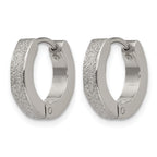 Stainless Steel Polished Hinged Huggie Hoop Earrings