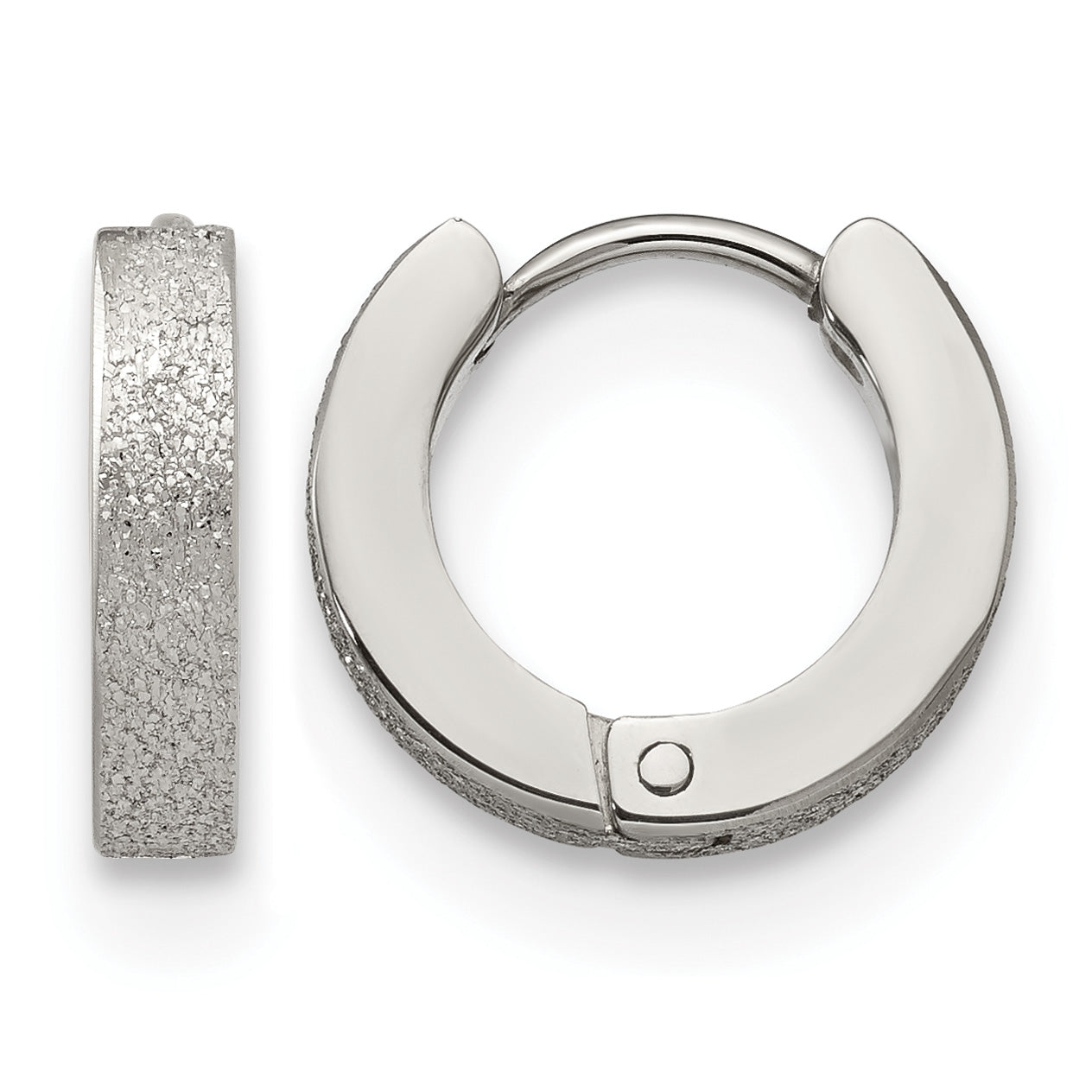 Stainless Steel Polished Hinged Huggie Hoop Earrings Main image