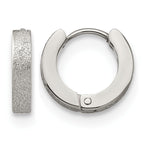Stainless Steel Polished Hinged Huggie Hoop Earrings