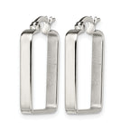 Stainless Steel Polished Square Hoop Earrings for Women