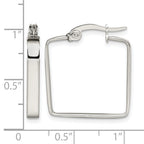 Stainless Steel Polished Square Hoop Earrings for Women