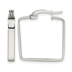 Stainless Steel Polished Square Hoop Earrings for Women