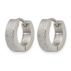 Stainless Steel Polished Hinged Huggie Hoop Earrings