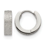 Stainless Steel Polished Hinged Huggie Hoop Earrings