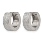 Stainless Steel Polished Hinged Huggie Hoop Earrings