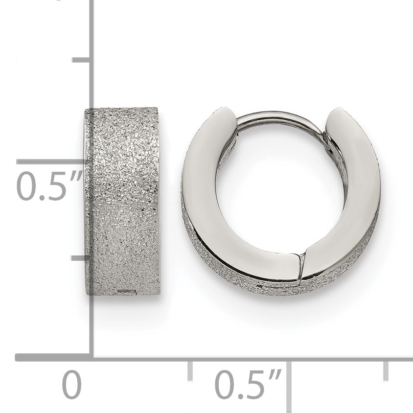Stainless Steel Polished Hinged Huggie Hoop Earrings