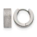 Stainless Steel Polished Hinged Huggie Hoop Earrings